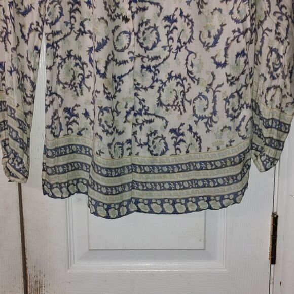 Lucky Brand blue white top Sz S - Picture 2 of 6